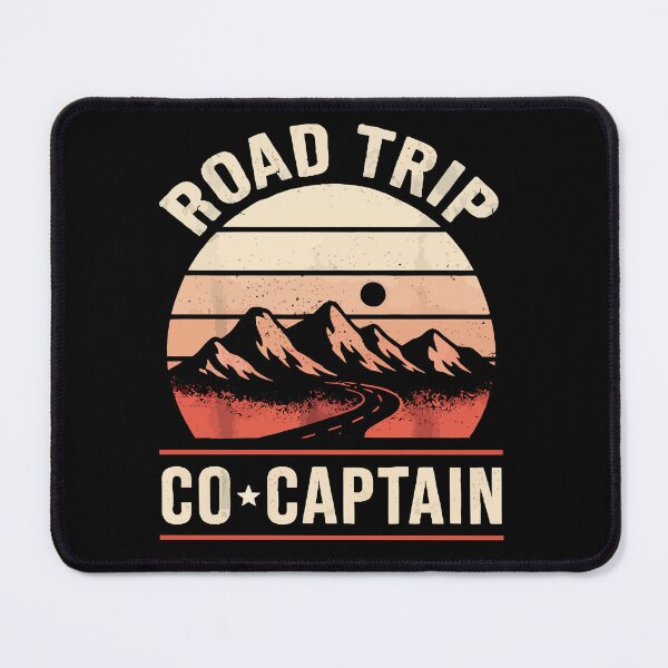 Item preview, Road Trip Co Captain - Retro Vintage Mountain Sunset Art designed and sold by BendyBeasts.