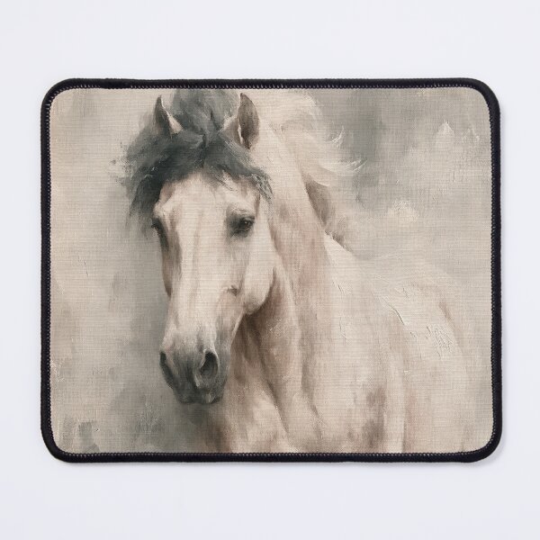 Item preview, White Arabian Horse Oil Painting | Majestic Running Horse Wall Art | Neutral Equestrian Decor | Elegant Horse Portrait Prin designed and sold by Artforhorse.