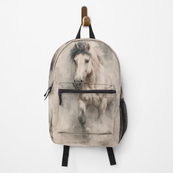 Item preview, White Arabian Horse Oil Painting | Majestic Running Horse Wall Art | Neutral Equestrian Decor | Elegant Horse Portrait Prin designed and sold by Artforhorse.