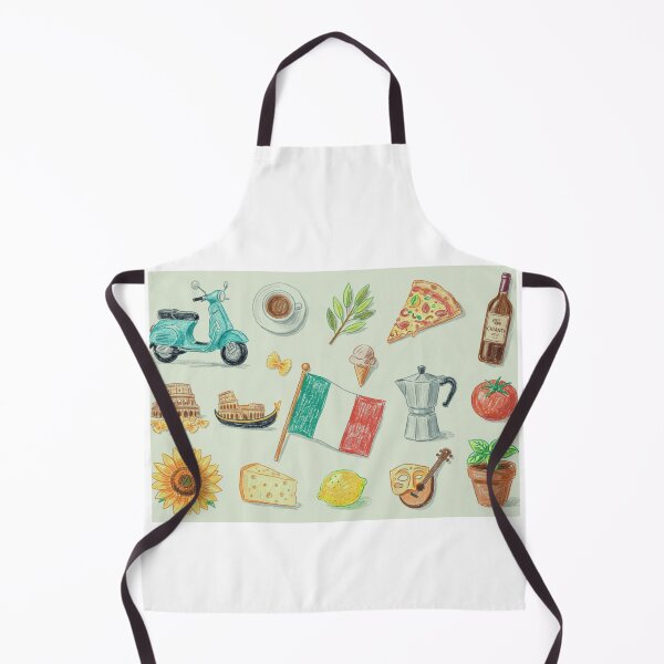 Item preview, A graphic featuring imagery associated with Italy, designed in an Italian style—rendered in colored pencil. designed and sold by Knock on my door.