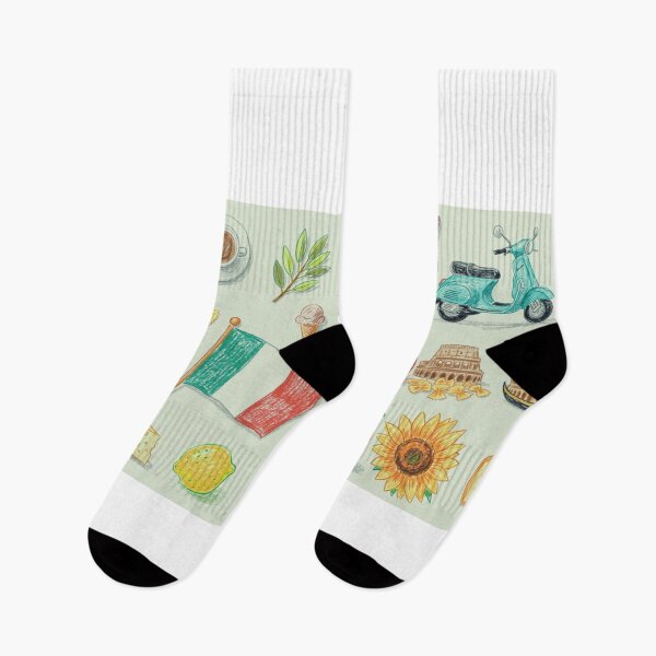 Item preview, A graphic featuring imagery associated with Italy, designed in an Italian style—rendered in colored pencil. designed and sold by Knock on my door.