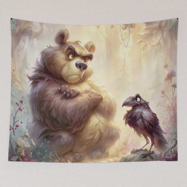 Item preview, The Grumpy Bear and the Curious Crow designed and sold by bloorose.