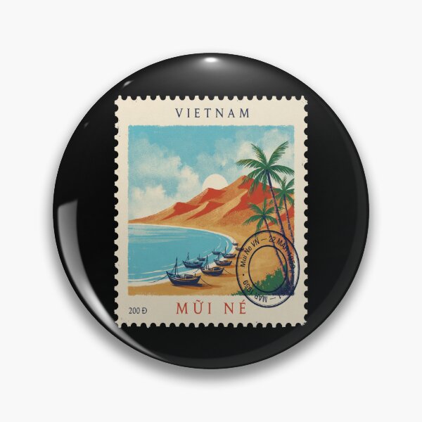 Item preview, Mui Ne Vietnam Sand Dunes Fishing Village Stamp Sticker designed and sold by stickercuffs.
