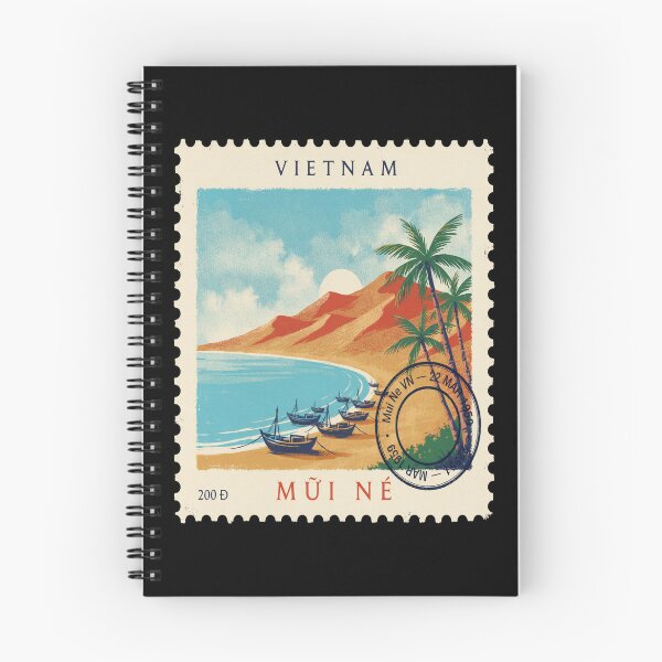 Item preview, Mui Ne Vietnam Sand Dunes Fishing Village Stamp Sticker designed and sold by stickercuffs.