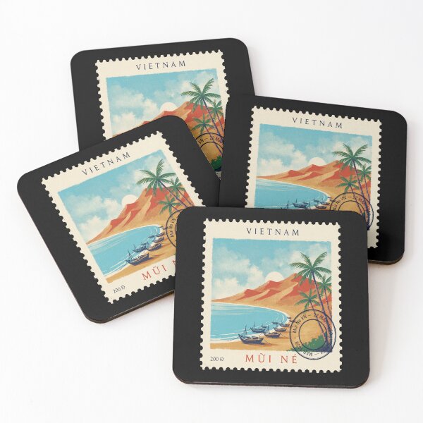 Item preview, Mui Ne Vietnam Sand Dunes Fishing Village Stamp Sticker designed and sold by stickercuffs.