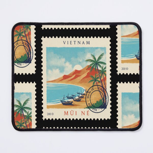 Item preview, Mui Ne Vietnam Sand Dunes Fishing Village Stamp Sticker designed and sold by stickercuffs.