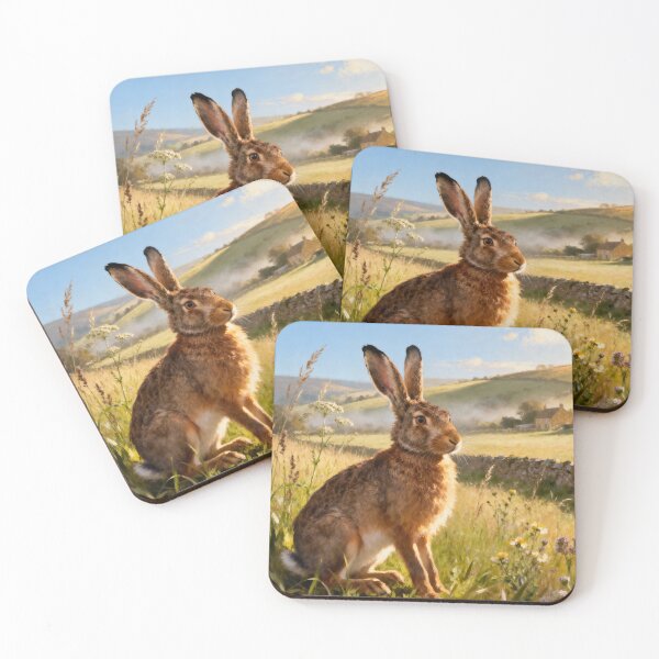 Item preview, British Brown Hare Wall Art Print | Cotswolds Summer Meadow Countryside Decor designed and sold by QuietCanvasArtworks.