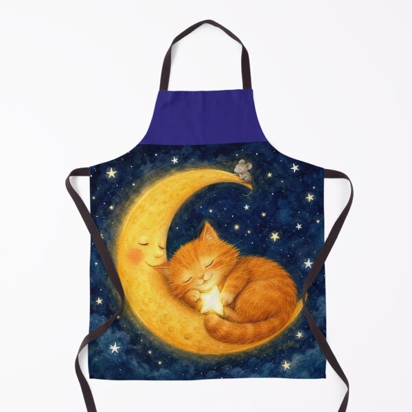 Item preview, Ginger Kitten and His Star | Magical Illustration on the Moon designed and sold by Natalia-Vlad.