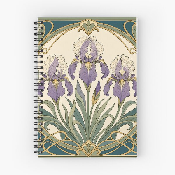 Item preview, Art Nouveau Iris Garden designed and sold by PixelToPress.