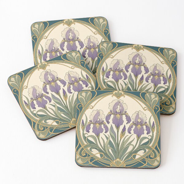 Item preview, Art Nouveau Iris Garden designed and sold by PixelToPress.