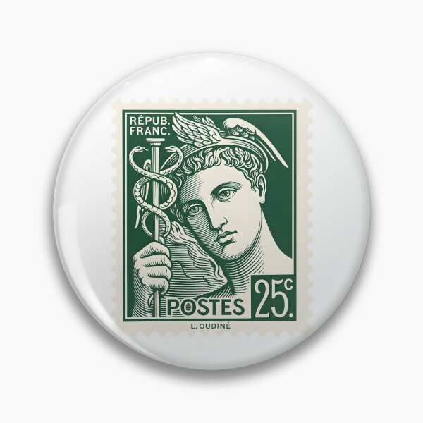 Item preview, French Postage Stamp Featuring Mercury with Caduceus designed and sold by interdesigner.