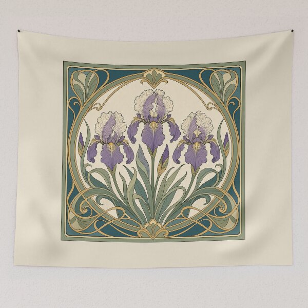 Item preview, Art Nouveau Iris Garden designed and sold by PixelToPress.