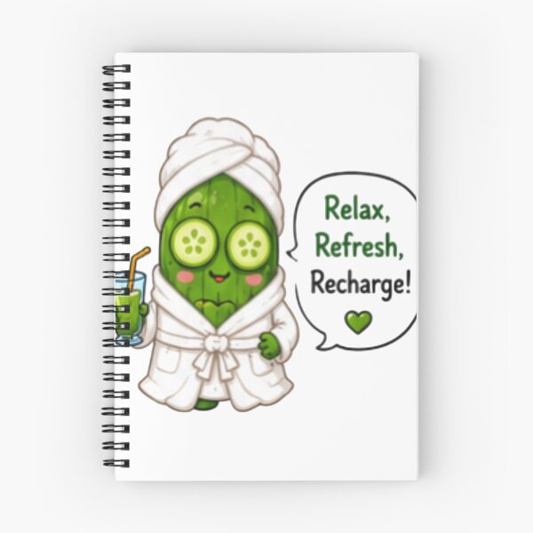 Item preview, Cute Kawaii Spa Cucumber – Relax Refresh Recharge designed and sold by DailyDoodlesBySumbul.