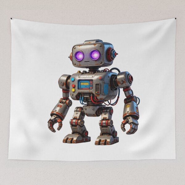Artikelvorschau, Niedliche Retro-Roboter-Sci-Fi-Cartoon-Illustration entworfen und verkauft von MintvexaDesign.