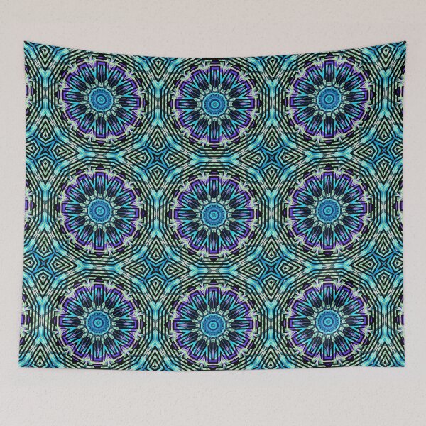 Item preview, Blue Geometric Mandala Pattern designed and sold by ScreenPin.