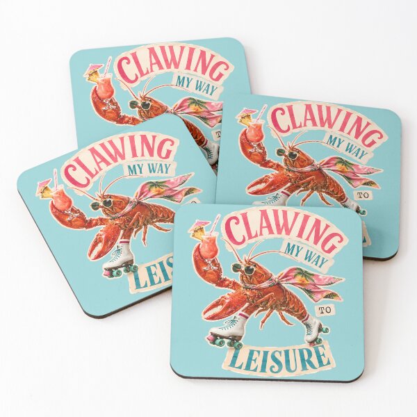 Item preview, Clawing My Way To Leisure Lobster Roller Skates Collage Funny Summer designed and sold by VIVID COLORS CLUB.