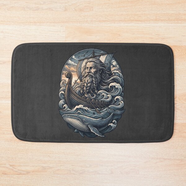 Item preview, Bearded Viking Ocean Waves Longship Art designed and sold by MythicCotton.
