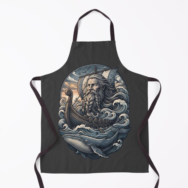 Item preview, Bearded Viking Ocean Waves Longship Art designed and sold by MythicCotton.