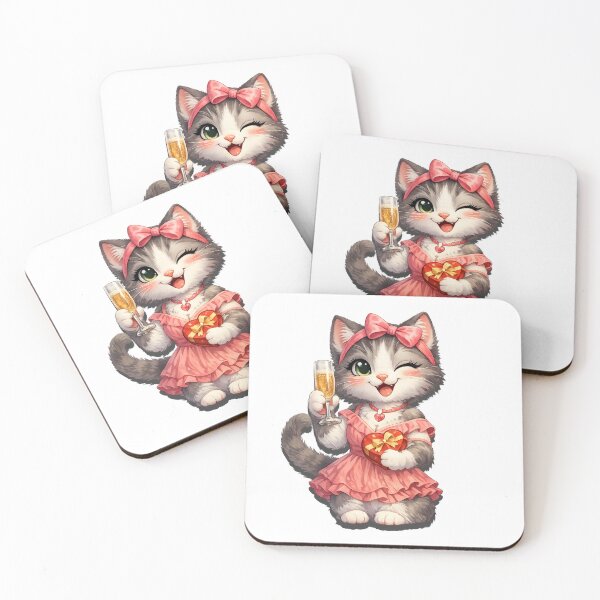 Item preview, Cute Cat Celebrating National Girlfriends Day – A Sweet Story of Love & Friendship designed and sold by Ach&Koor.