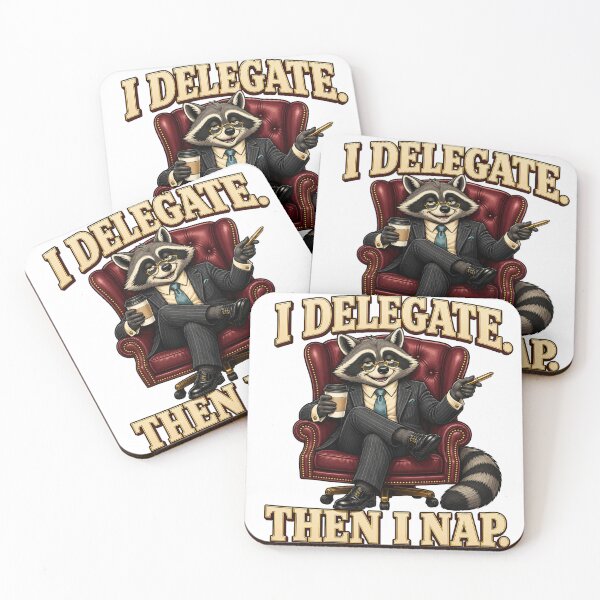 Item preview, Funny Raccoon Boss Delegates Then Takes a Nap designed and sold by Kolibra.