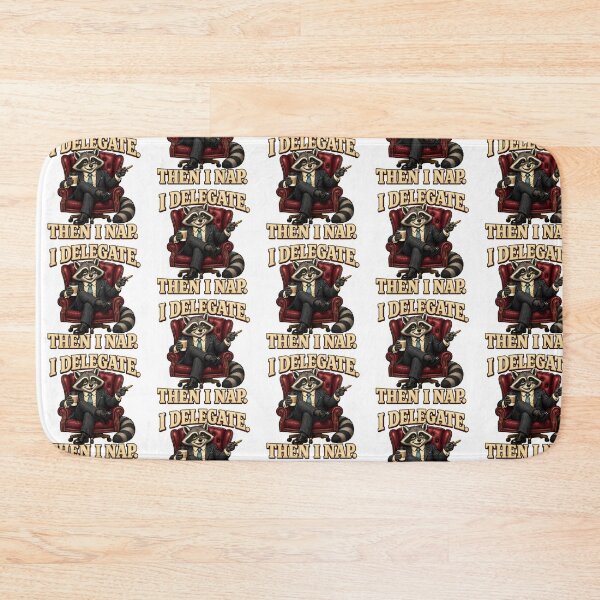 Item preview, Funny Raccoon Boss Delegates Then Takes a Nap designed and sold by Kolibra.
