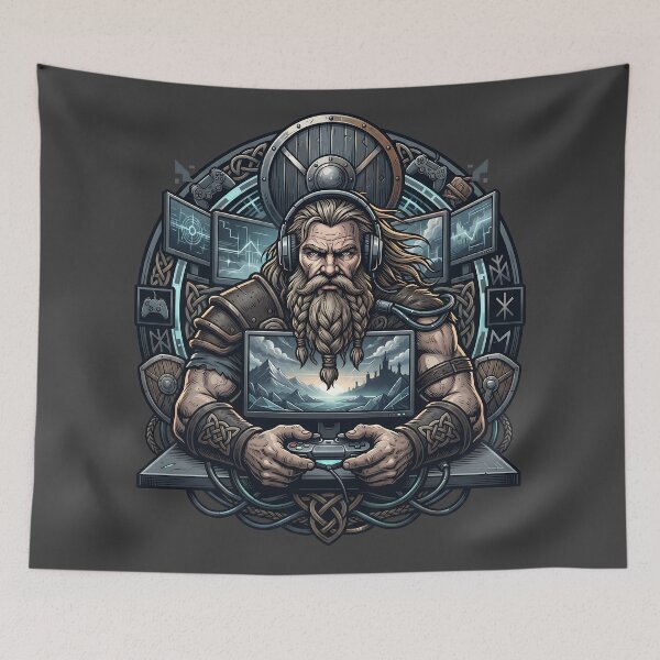 Item preview, Bearded Viking Esports Gamer Warrior Art designed and sold by MythicCotton.