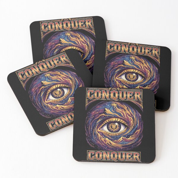 Item preview, Conquer Eye T-Shirt | Lion Eye Mountain Graphic Tee | Cosmic Vision Streetwear | Motivational Gothic Aesthetic Shirt designed and sold by designbyuzi.