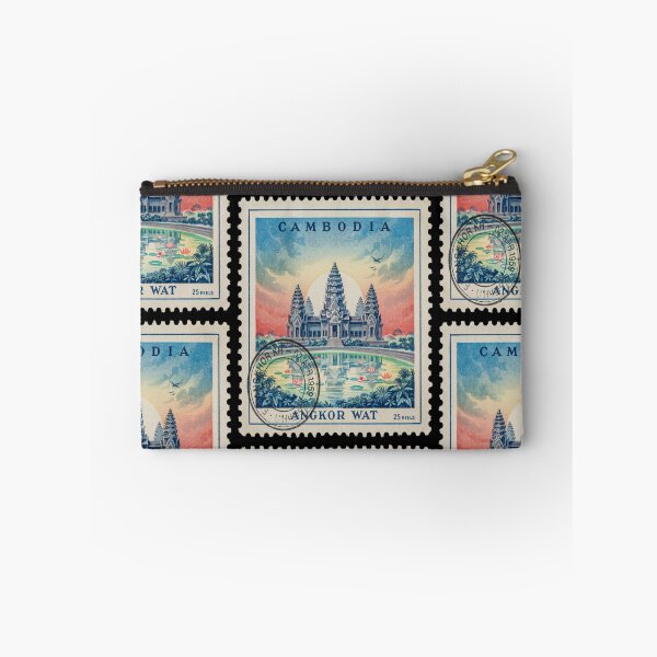 Item preview, Angkor Wat Cambodia Sunrise Temple Stamp Sticker designed and sold by stickercuffs.