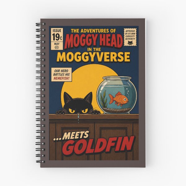 Item preview, ... Meets Goldfin/Funny Black Cat Comic Cover/Retro Cat Comic/Moggy Head Issue #19 designed and sold by Halejo68.