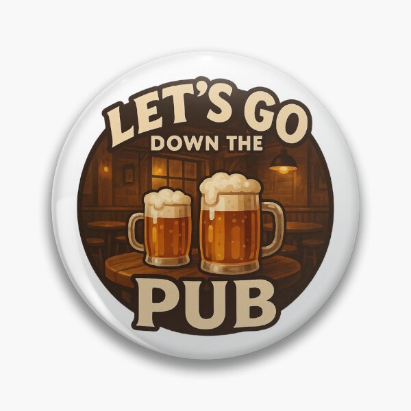 Item preview, Lets Go Down the Pub Funny Beer Drinking Tavern Design. designed and sold by The-T-In-Retro.