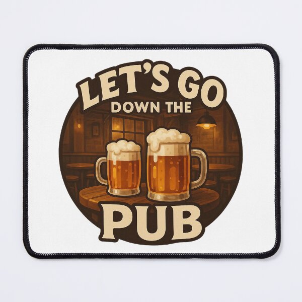 Item preview, Lets Go Down the Pub Funny Beer Drinking Tavern Design. designed and sold by The-T-In-Retro.