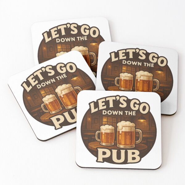Item preview, Lets Go Down the Pub Funny Beer Drinking Tavern Design. designed and sold by The-T-In-Retro.