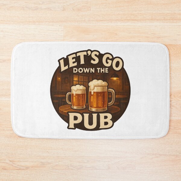 Item preview, Lets Go Down the Pub Funny Beer Drinking Tavern Design. designed and sold by The-T-In-Retro.