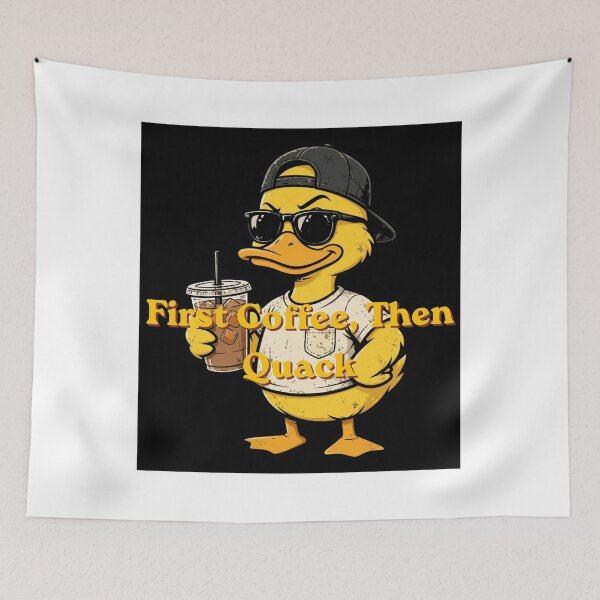 Item preview, Just Keep Quacking Cute Duck with Coffee | Funny Kawaii Duck T-Shirt designed and sold by Penguin Mood .