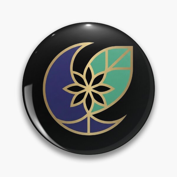 Artikelvorschau, Geometrisches Mond- und botanisches Emblem der heiligen Geometrie entworfen und verkauft von Dzblack.