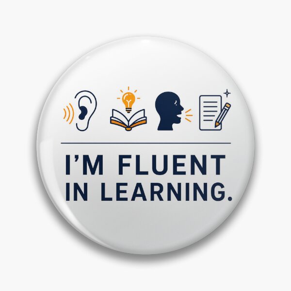 Item preview, I'm Fluent in Learning | Minimalist Language Learning Typography Design designed and sold by Trodyglot.