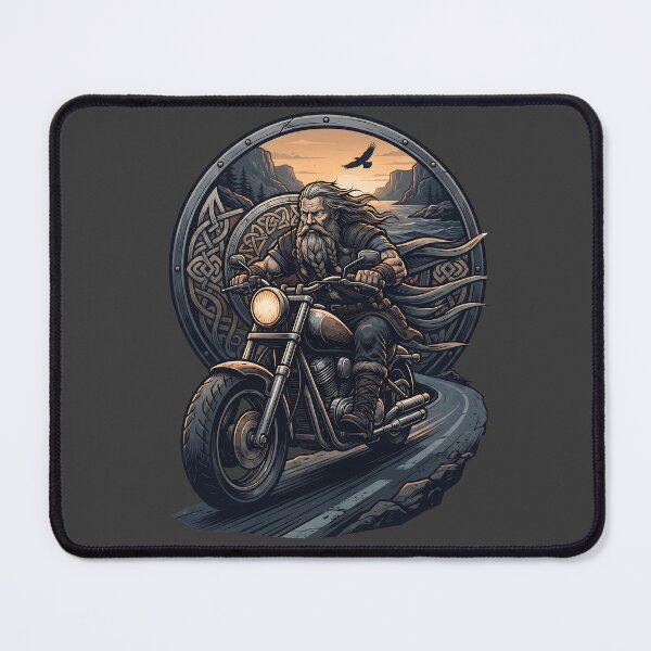 Item preview, Bearded Viking Motorcycle Cruiser Biker Art designed and sold by MythicCotton.
