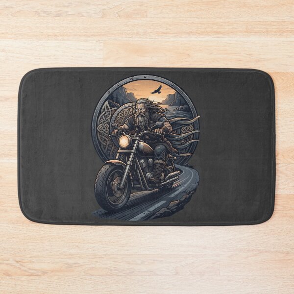 Item preview, Bearded Viking Motorcycle Cruiser Biker Art designed and sold by MythicCotton.