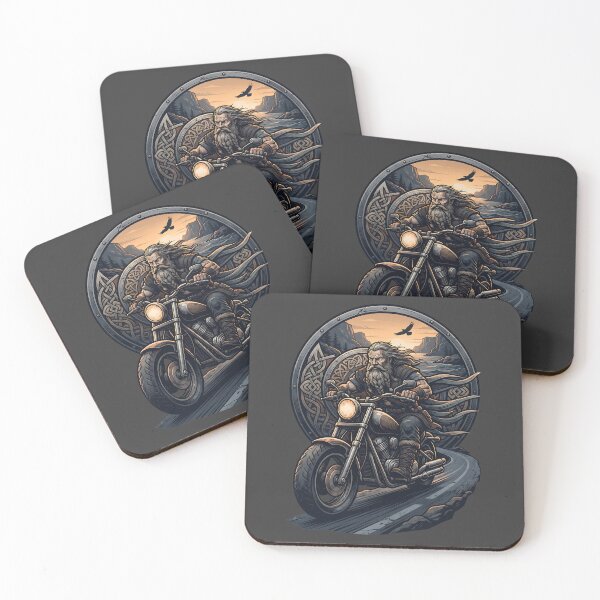Item preview, Bearded Viking Motorcycle Cruiser Biker Art designed and sold by MythicCotton.