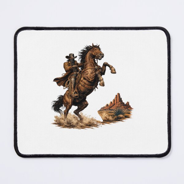 Item preview, Retro Wild West Cowboy on Rearing Horse Vintage Western Rodeo Graphic designed and sold by Fabrifrank.