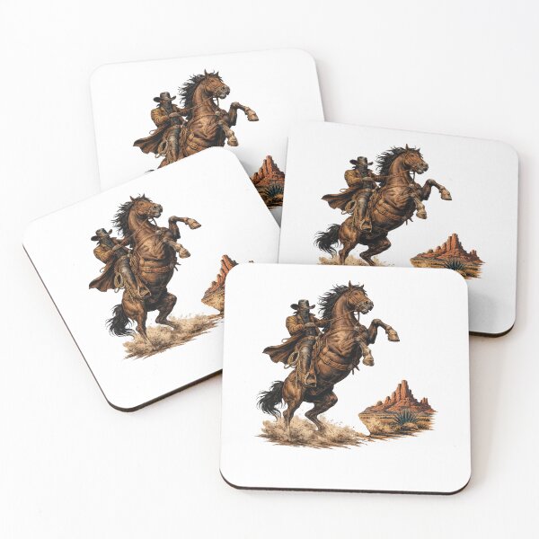Item preview, Retro Wild West Cowboy on Rearing Horse Vintage Western Rodeo Graphic designed and sold by Fabrifrank.