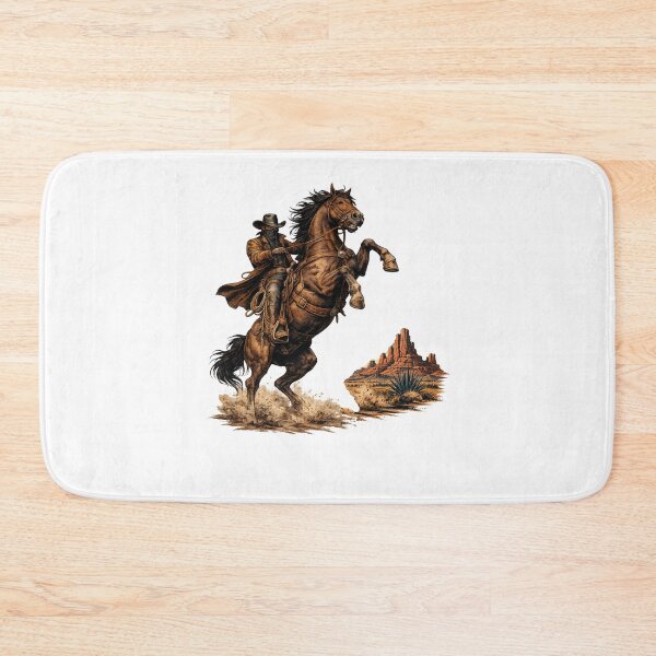Item preview, Retro Wild West Cowboy on Rearing Horse Vintage Western Rodeo Graphic designed and sold by Fabrifrank.