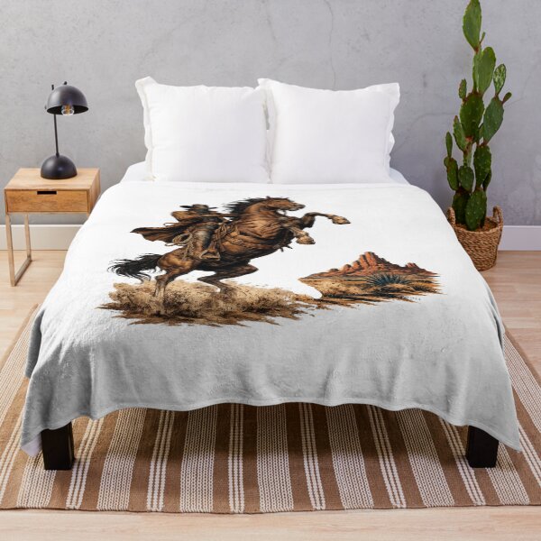 Item preview, Retro Wild West Cowboy on Rearing Horse Vintage Western Rodeo Graphic designed and sold by Fabrifrank.