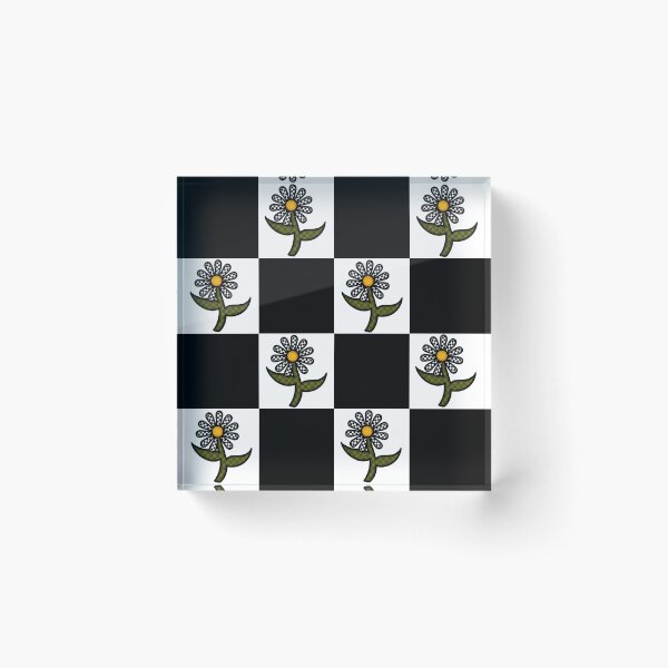 Item preview, Checkered Flower on Checkered Background  designed and sold by Glowing Oldies Shoppe.