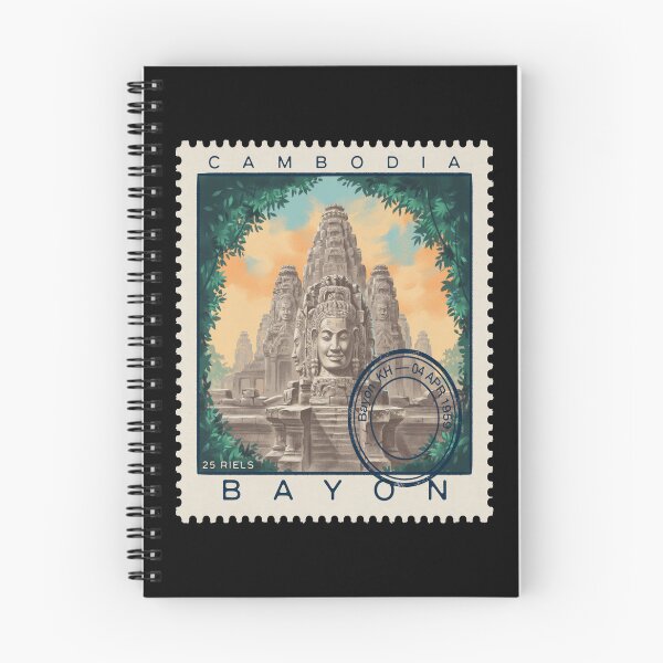 Item preview, Bayon Cambodia Stone Faces Jungle Temple Stamp Sticker designed and sold by stickercuffs.