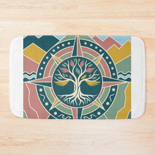 Item preview, Geometric Tree of Life & Celestial Compass Art designed and sold by Dzblack.