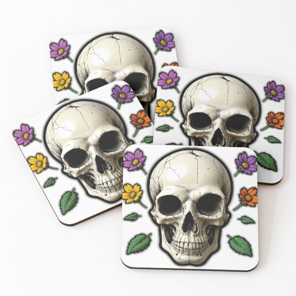 Item preview, Gothic Garden Floral Skull Vector Sticker designed and sold by mrshadow113.