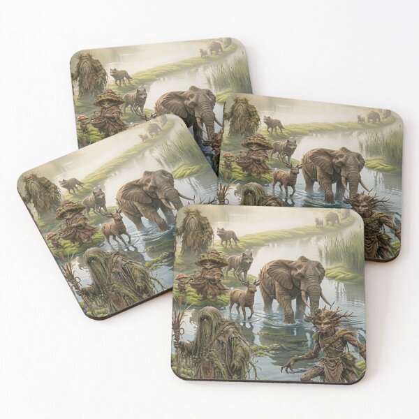 Item preview, Mythical Creatures Crossing the Living Marsh designed and sold by JUTElCONIC.