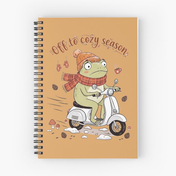 Item preview, Cute Autumn Frog Riding Scooter Off to Cozy Season Cozy Fall Cottagecore Funny Frog designed and sold by Yarsine.