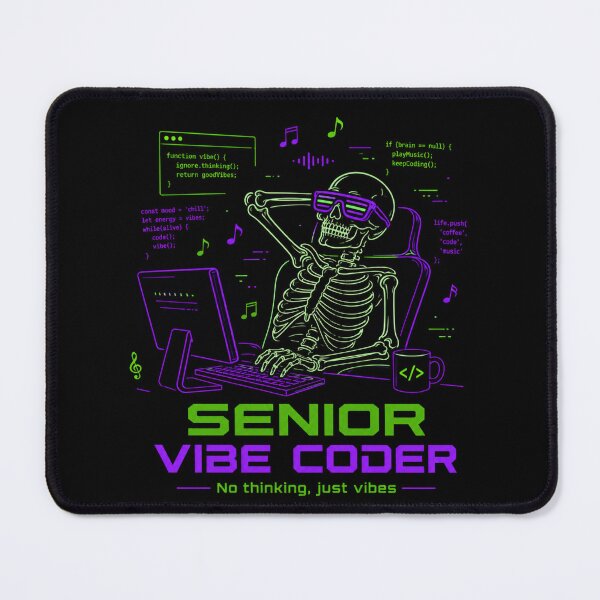 Item preview, Senior Vibe Coder - Cyberpunk Skeleton Programmer designed and sold by DesignByHarun.